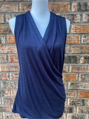 41 Hawthorn Navy Sleeveless Faux-Wrap Tank NWT Large Stitch Fix